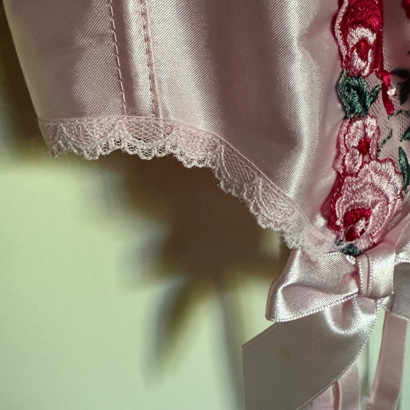 Fredrick's Of Hollywood Pink Floral Embroidered Corset Size 32 Coquette - Picture 7 of 16